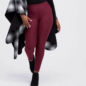Torrid Burgundy Fleece High Rise Leggings